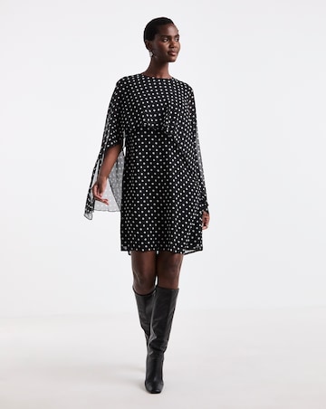 Cape Detail Shift Dress