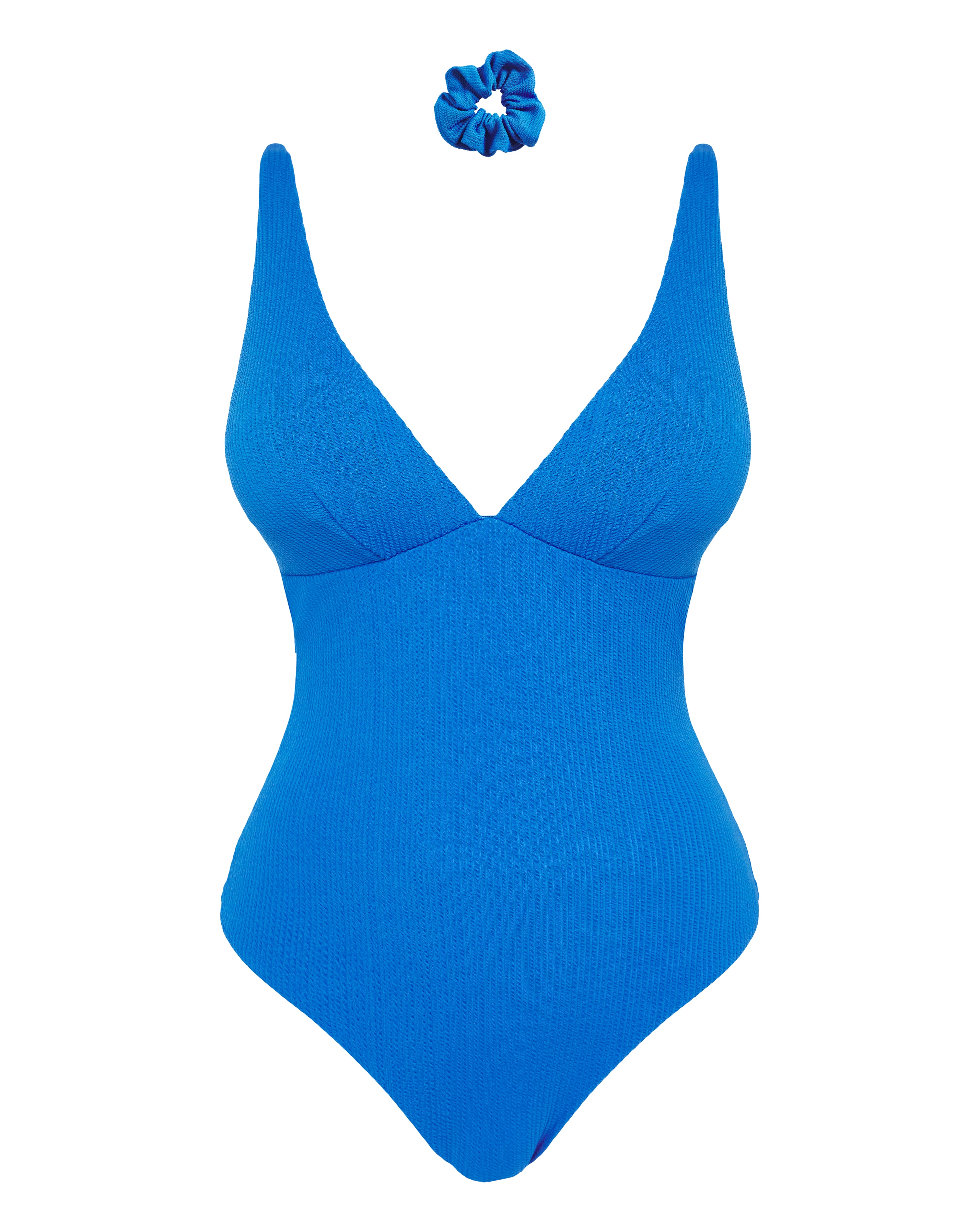 Crinkle Plunge Swimsuit And Scrunchie
