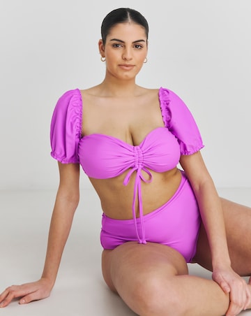 Katerini Bikini Top With Detachable Puff Sleeves