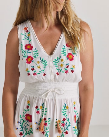Embroidered Mini Beach Dress