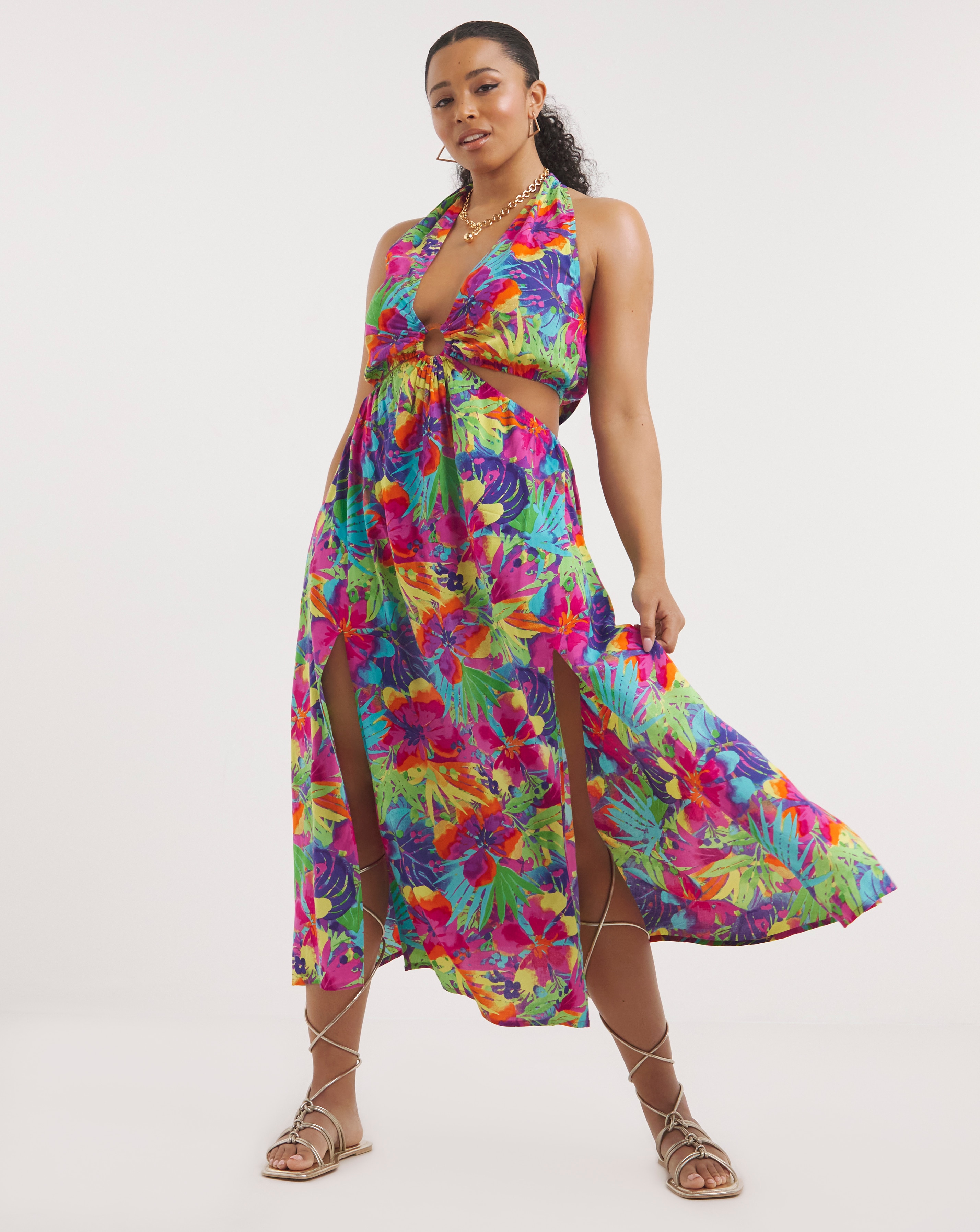 Malibu Cut Out Maxi Beach Dress JD Williams