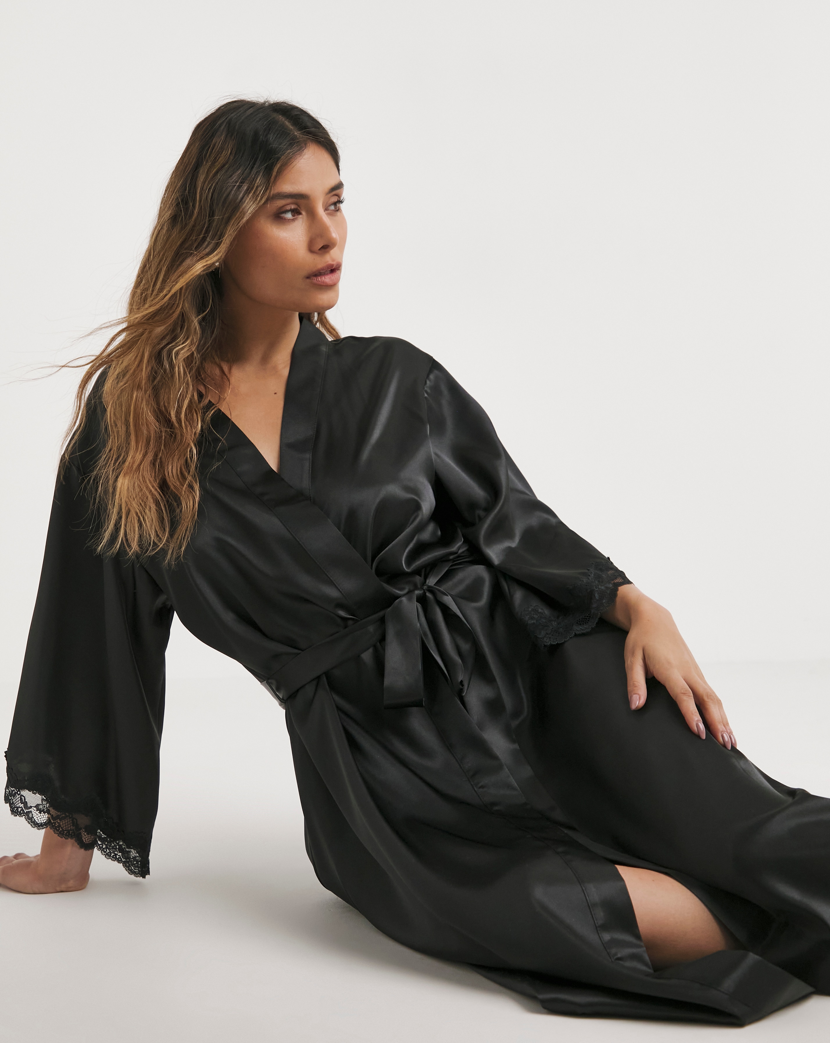 Boux Avenue Amelia Satin & Lace Robe