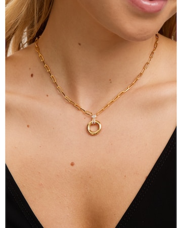 Jon Richard 18K Gold Plated and Pave Link Chain Necklace