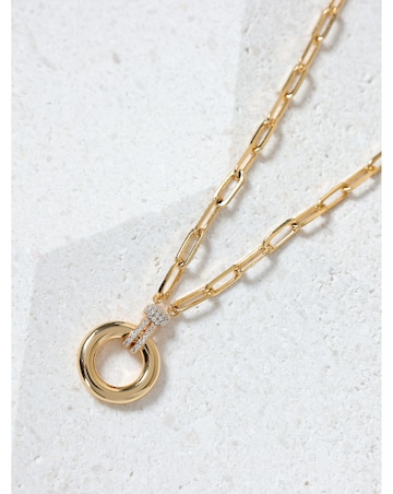 Jon Richard 18K Gold Plated and Pave Link Chain Necklace