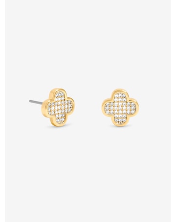 Jon Richard Gold Plated Micro Pave Stud Earrings