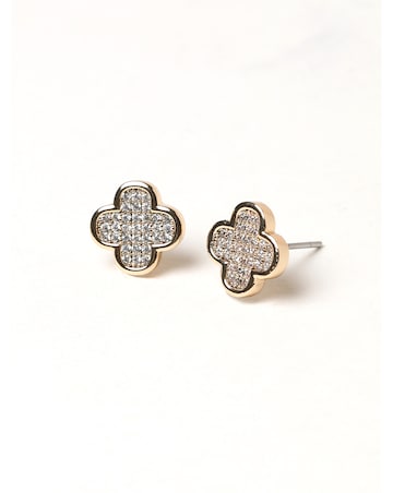 Jon Richard Gold Plated Micro Pave Stud Earrings