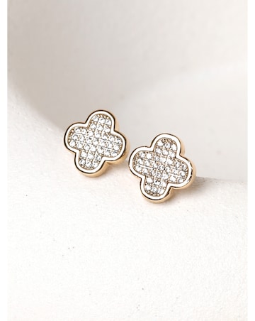 Jon Richard Gold Plated Micro Pave Stud Earrings