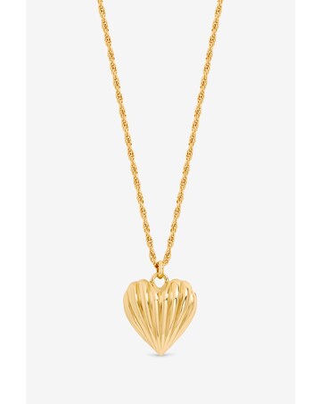 Jon Richard Gold Plated Ridge Heart Long Pendant