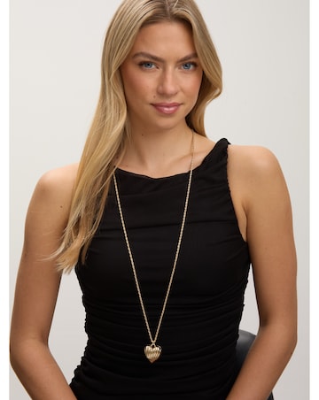 Jon Richard Gold Plated Ridge Heart Long Pendant