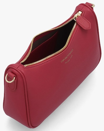 Emporio Armani Lilly Red Pebbled Baguette Bag