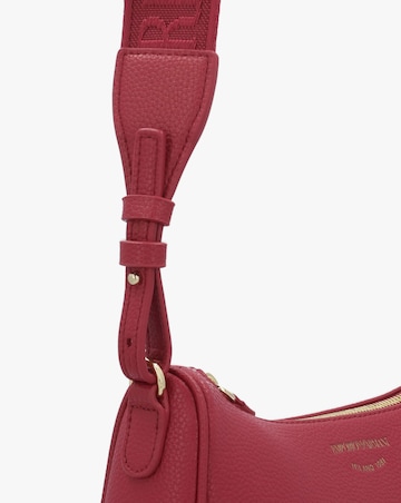 Emporio Armani Lilly Red Pebbled Baguette Bag