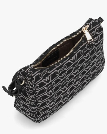 Emporio Armani Canvas Jacquard Black Shoulder Bag
