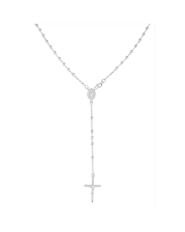 Silver Rosary Necklace