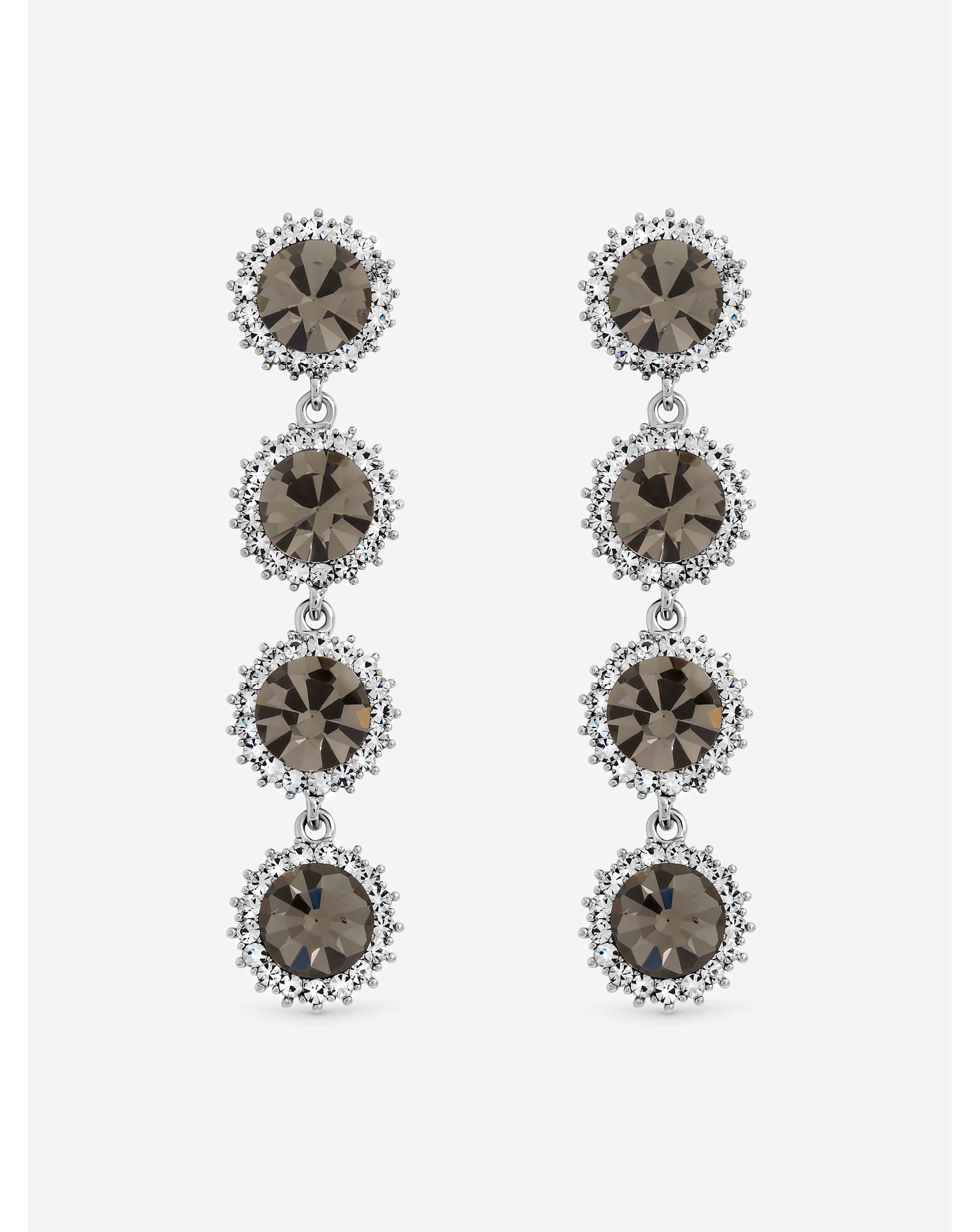 Black Diamond Statement Drop Earrings