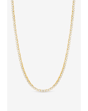 Jon Richard 14K Gold Plated Crystal Cubic Zirconia Tennis Necklace - Gift Box