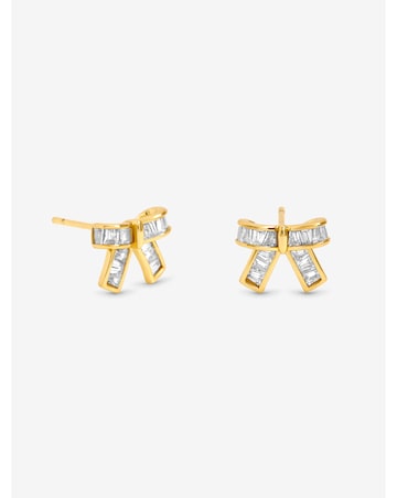 Jon Richard Gold Plated and Crystal Mini Bow Earrings