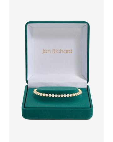 Jon Richard 14K Gold Plated Crystal Cubic Zirconia Tennis Bracelet - Gift Box