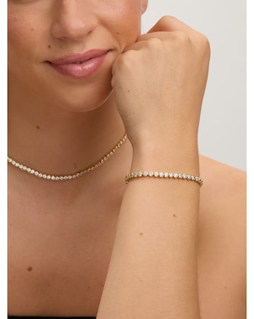 Jon Richard 14K Gold Plated Crystal Cubic Zirconia Tennis Bracelet - Gift Box