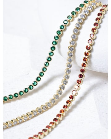 Jon Richard 14K Gold Plated Crystal Cubic Zirconia Tennis Bracelet - Gift Box