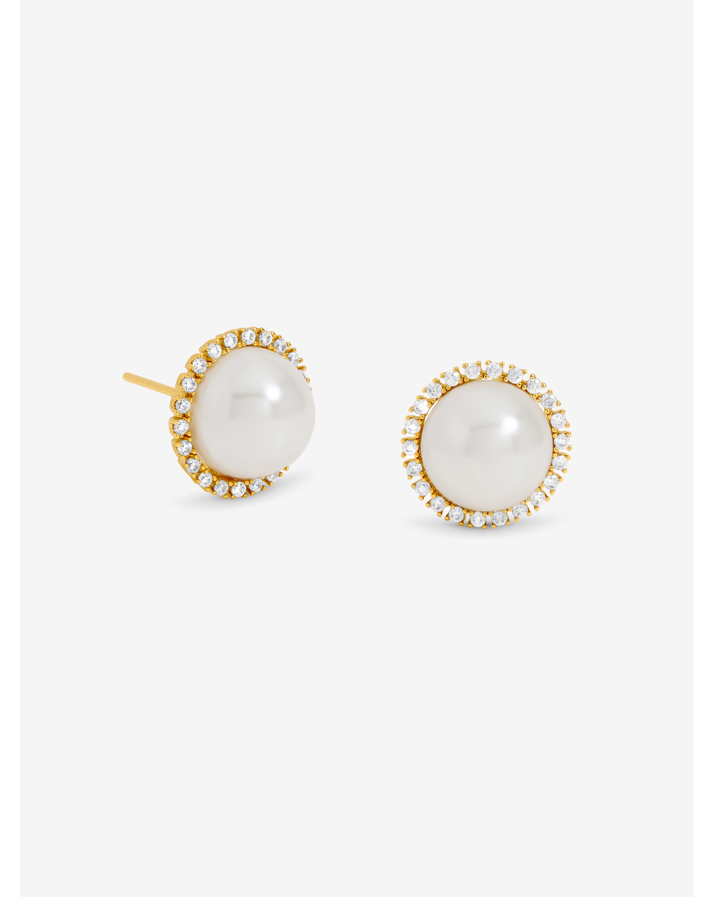 Gold Plated CZ and Pearl Studs