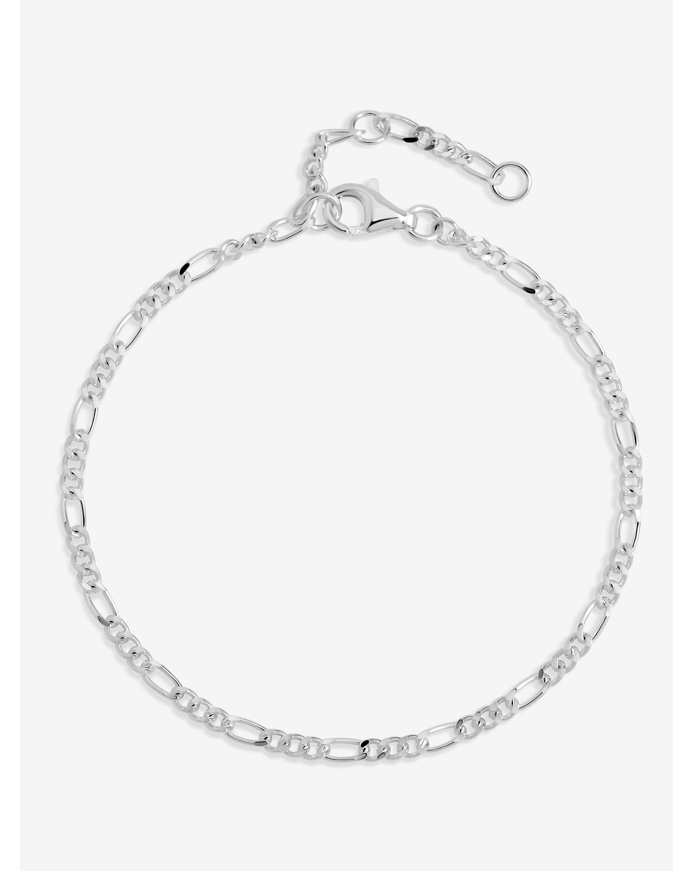 Sterling Silver Figaro Chain Bracelet