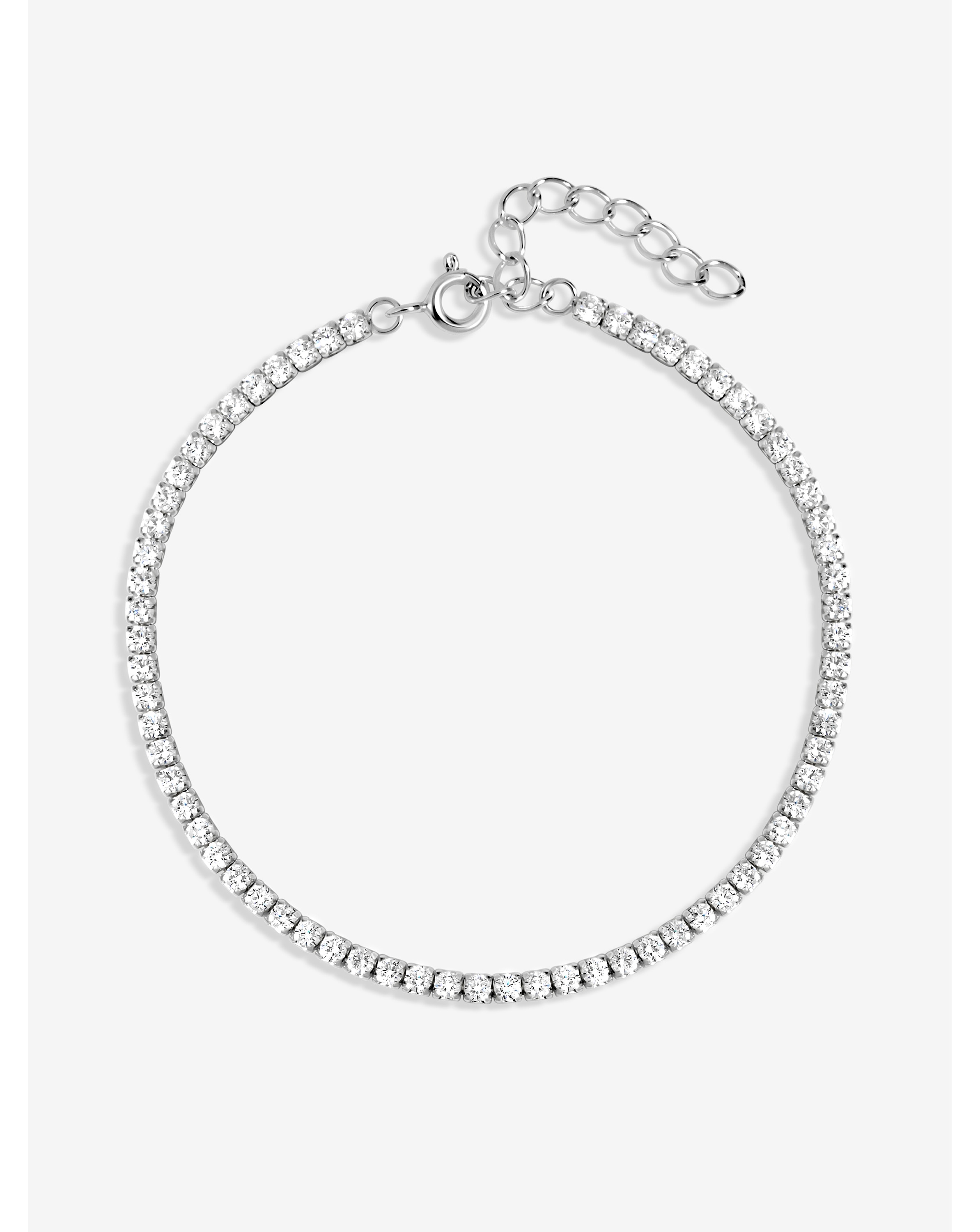 Sterling Silver CZ Fine Tennis Bracelet
