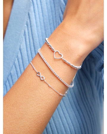 Simply Silver Sterling Silver 925 Cubic Zirconia Fine Tennis Bracelet