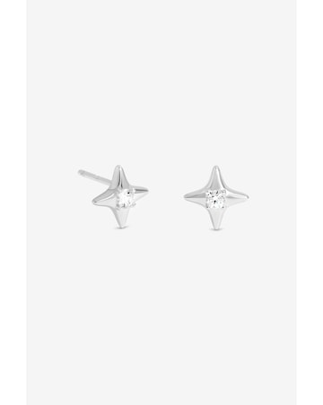 Simply Silver Sterling Silver 925 Cubic Zirconia Celestial Mini Stud Earrings