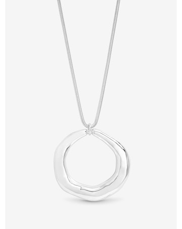 Mood Silver Polished Abstract Long Open Pendant