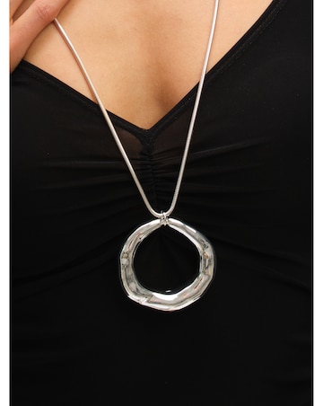 Mood Silver Polished Abstract Long Open Pendant