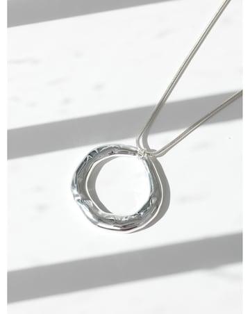 Mood Silver Polished Abstract Long Open Pendant