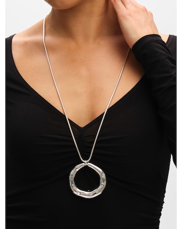 Mood Silver Polished Abstract Long Open Pendant