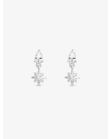 Simply Silver Sterling Silver 925 Cubic Zirconia Celestial Mini Drop Earrings