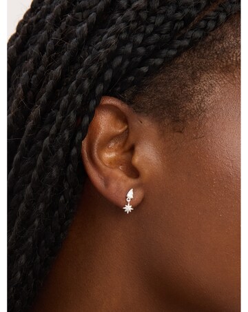 Simply Silver Sterling Silver 925 Cubic Zirconia Celestial Mini Drop Earrings