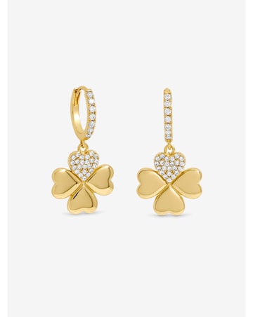 Mood Gold Plated Clover Earrings - Gift Boxed
