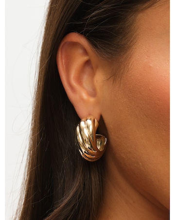 Mood Gold Polished Intertwined Hoop Earrings