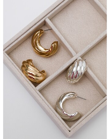 Mood Gold Polished Intertwined Hoop Earrings