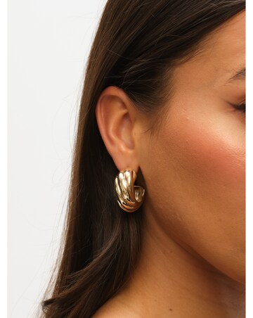 Mood Gold Polished Intertwined Hoop Earrings