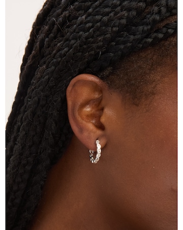 Simply Silver Sterling Silver 925 Cubic Zirconia Bezel Hoop Earrings