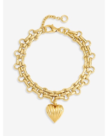 Mood Gold Ridged Heart Bracelet