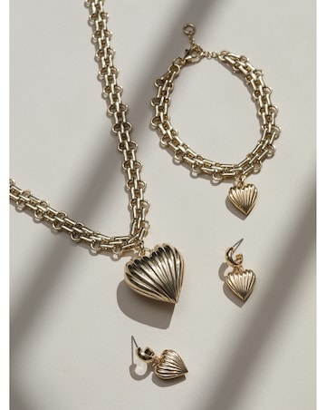Mood Gold Ridged Heart Bracelet