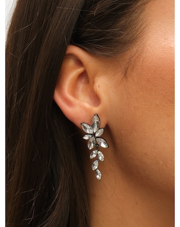 Mood Hematite Crystal Leaf Drop Earrings