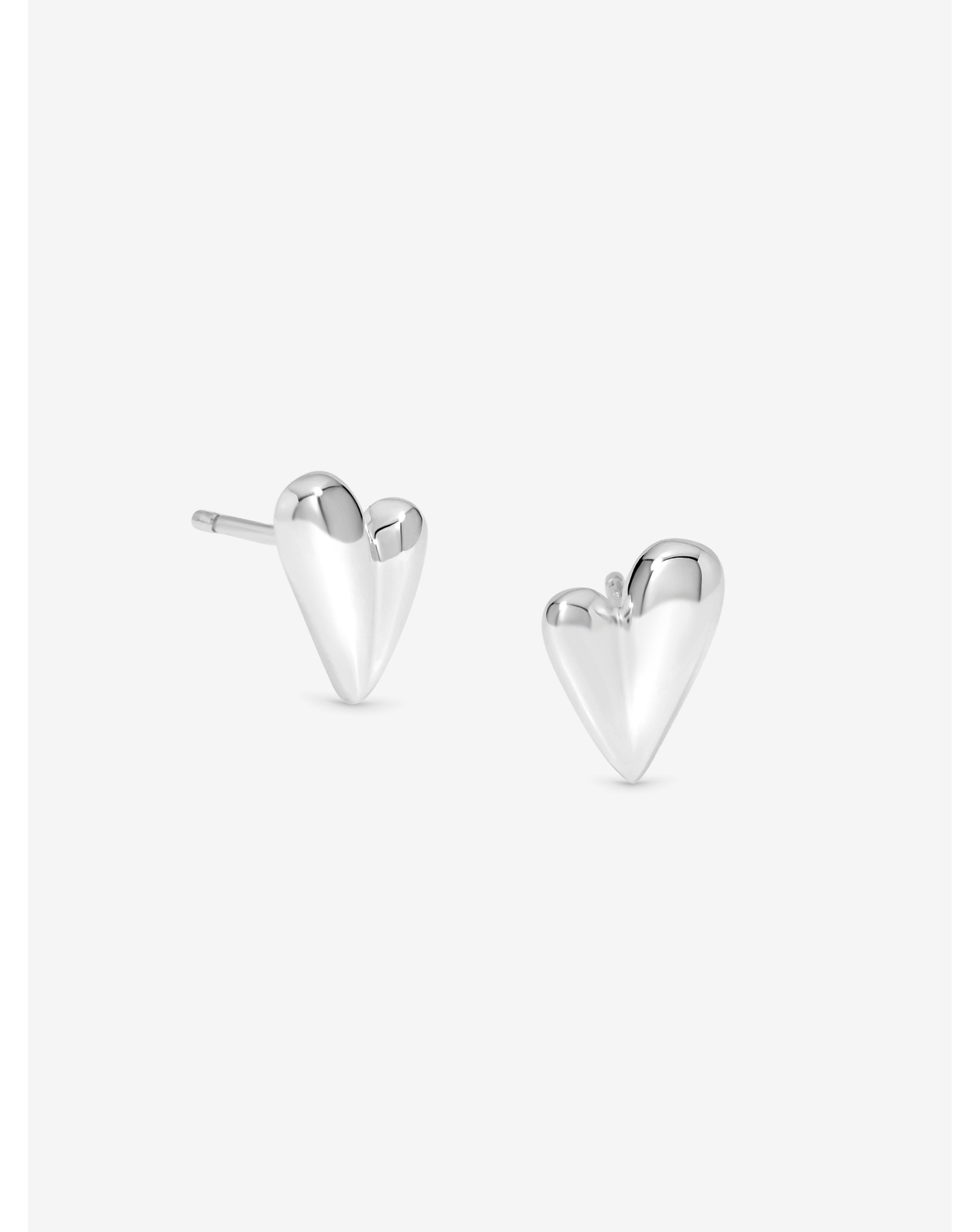Sterling Silver 925 Nugget Heart Studs
