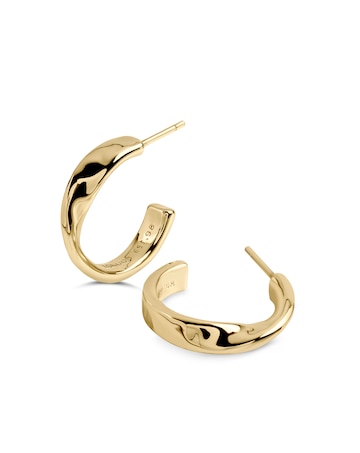 Radley Gold Plated Hammer Hoop Earrings