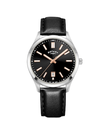 Rotary Men's Heritage Black Strap Watch