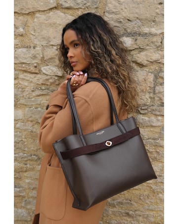 Luella Grey Oriana Chocolate Laptop Tote