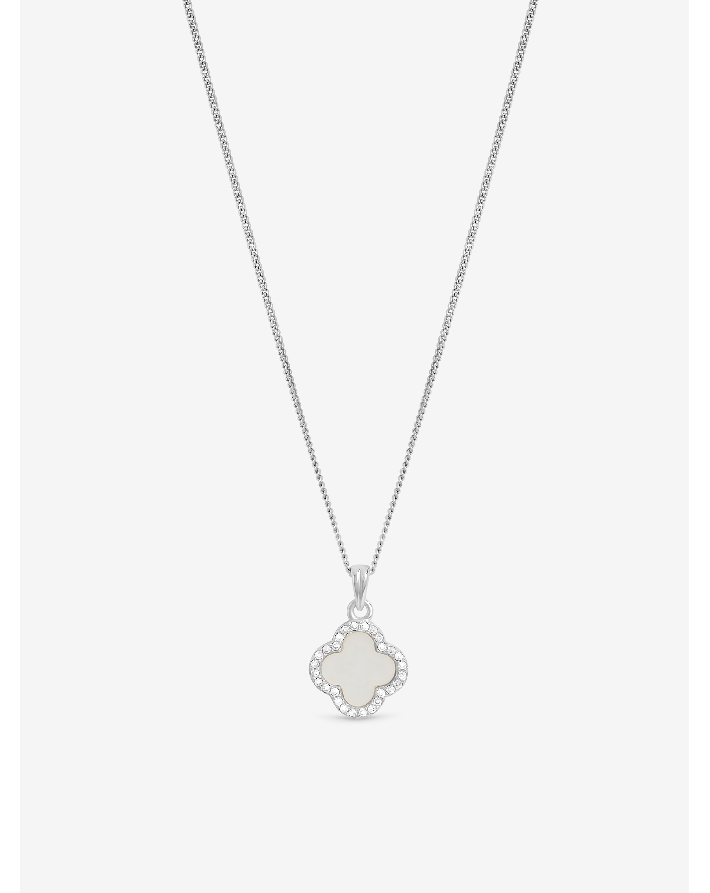 CZ Mother of Pearl Clover Pendant