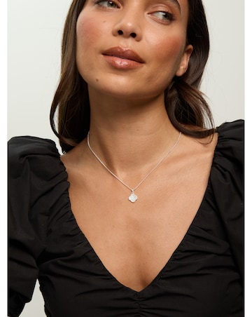 Simply Silver Sterling Silver 925 Cubic Zirconia, Mother of Pearl Clover Pendant