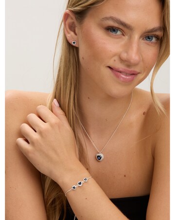 Jon Richard Silver Plated and Sapphire Heart Trio Set - Gift Box