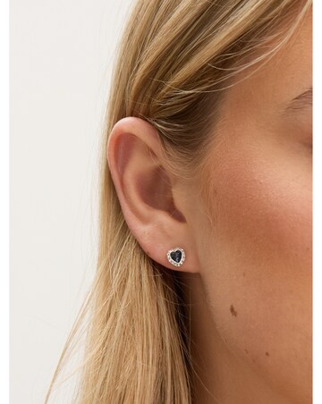 Jon Richard Silver Plated and Sapphire Heart Trio Set - Gift Box